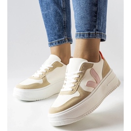 D/GMR Fehér tornacipő rózsaszín Plouffe betéttel 2