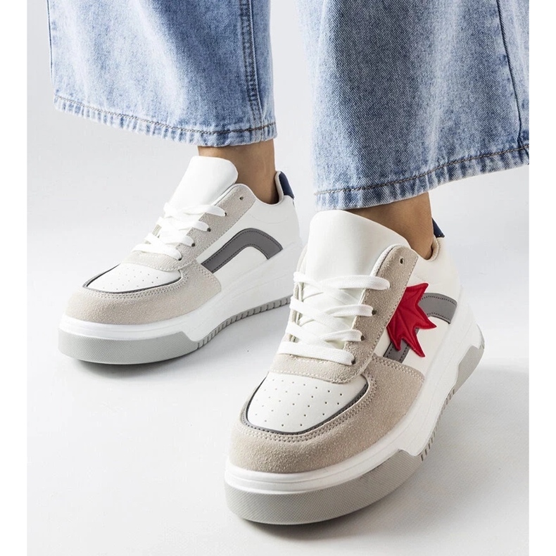 D/GMR Fehér tornacipő eco velúr betéttel a Kollins-tól 1