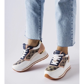 D/GMR Fehér és rózsaszín Rouxi wedge tornacipő 1