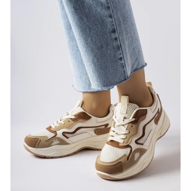 D/GMR Üreges bézs színű sportcipő zöld 1