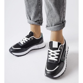 D/GMR Fekete tornacipő zöld díszítéssel Tod 2