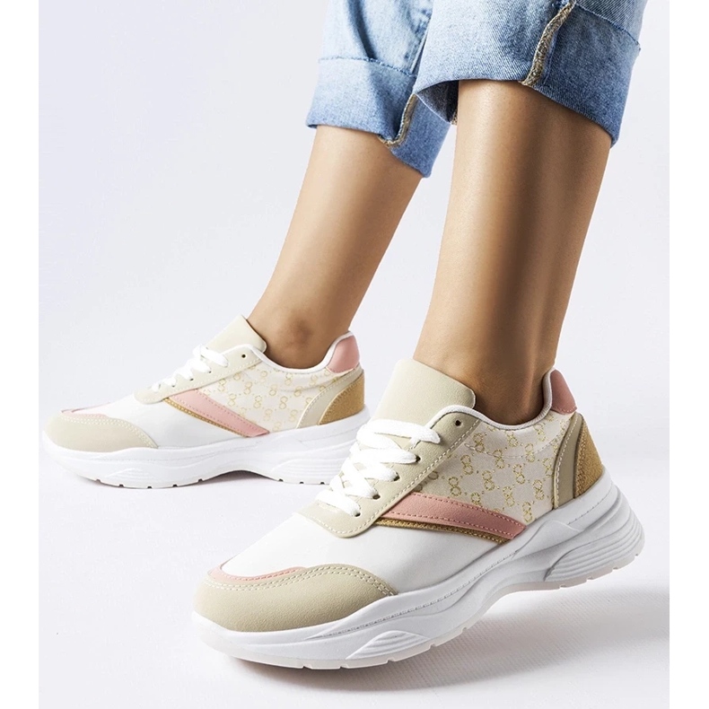 D/GMR Bézs és fehér színű tornacipő arany duffy kiejtéssel 2