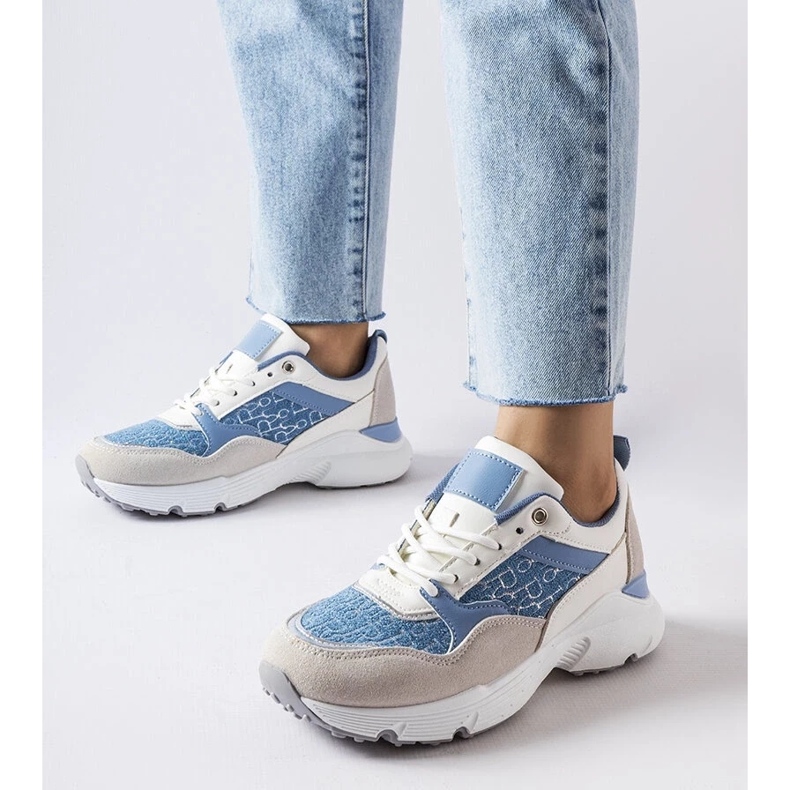 D/GMR Riói kék-fehér cipő ezüst díszítéssel szürke 1