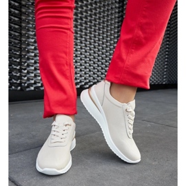 D/GMR Federico bézs színű bőr tornacipő 2