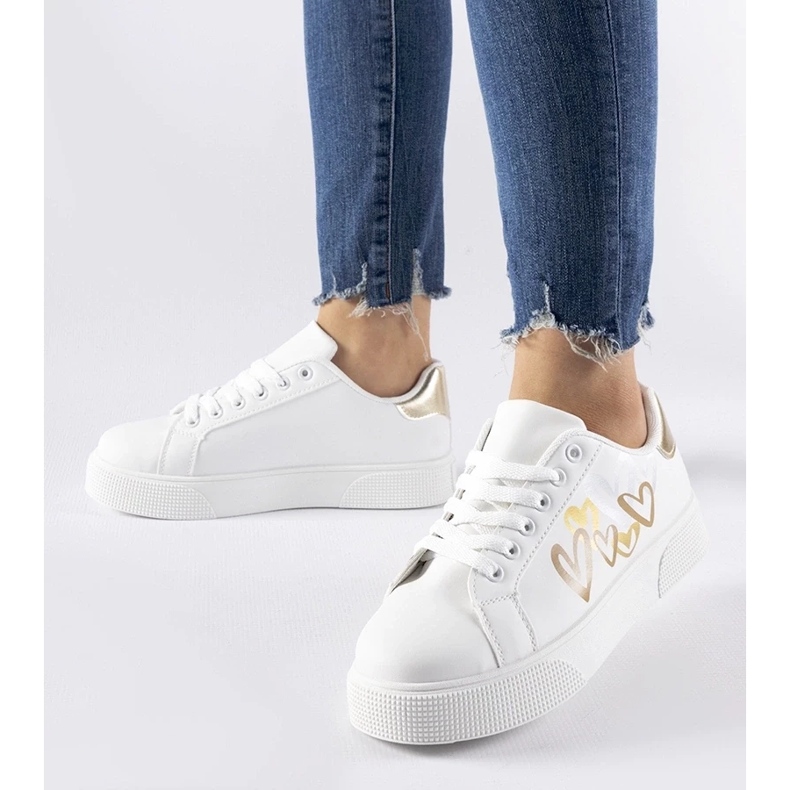 D/GMR Fehér és arany cipők a Montclair platformon 2