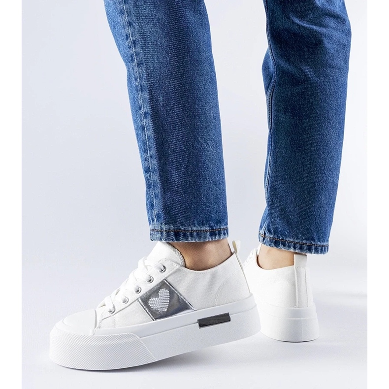 D/GMR Fehér és ezüst színű Lawton platform tornacipő 1