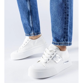 D/GMR Fehér és ezüst színű Lawton platform tornacipő 2