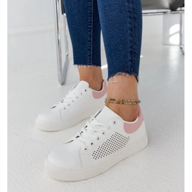 D/GMR Fehér és rózsaszín nyitott Semhar cipők 2