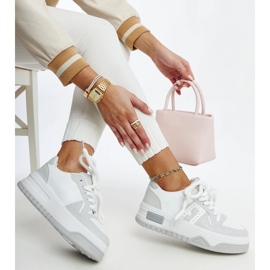 D/GMR Fehér és szürke Galit tornacipő vastag talppal 2