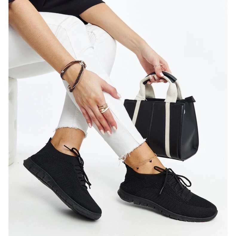 D/GMR Zahira fekete szövet tornacipő 2