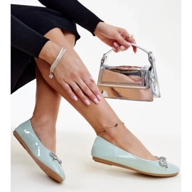 Zöld lakkozott balettlakások dekoratív masnival a Totanitól 2