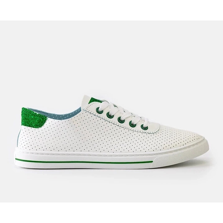 Női fehér perforált cipők csipke -up cipők 1