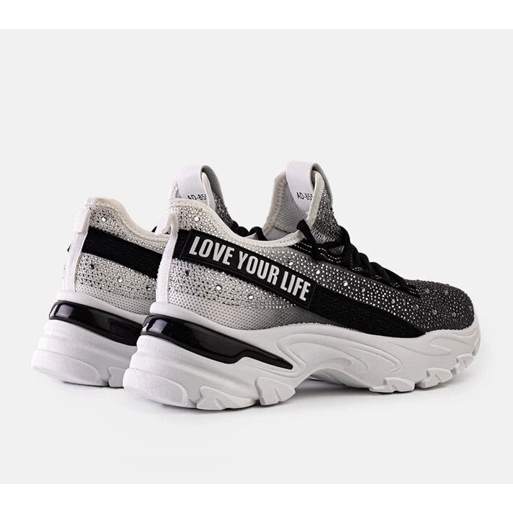 D/CEO Fehér és szürke fényes masszív tornacipő a Senai-tól fekete 2