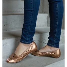 D/CEO Lore arany áttört balett lakások nyitott orrral aranysárga 2