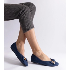 D/CEO Sötétkék balettlakások Esdras masnival és brosssal díszítve 1