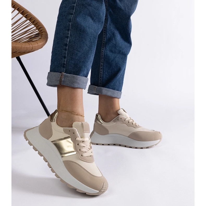 D/CEO Bézs Cremorna platform tornacipő 2