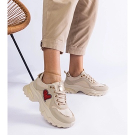 D/CEO Bézs színű platform tornacipő Martinez szívvel 2