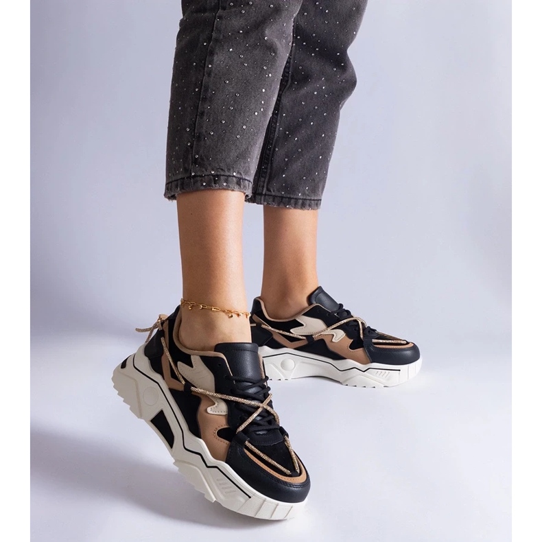 D/CEO Fekete tornacipő Valdez cirkon zsinórral díszítve 2 D/CEO Fekete tornacipő Valdez cirkon zsinórral díszítve 2