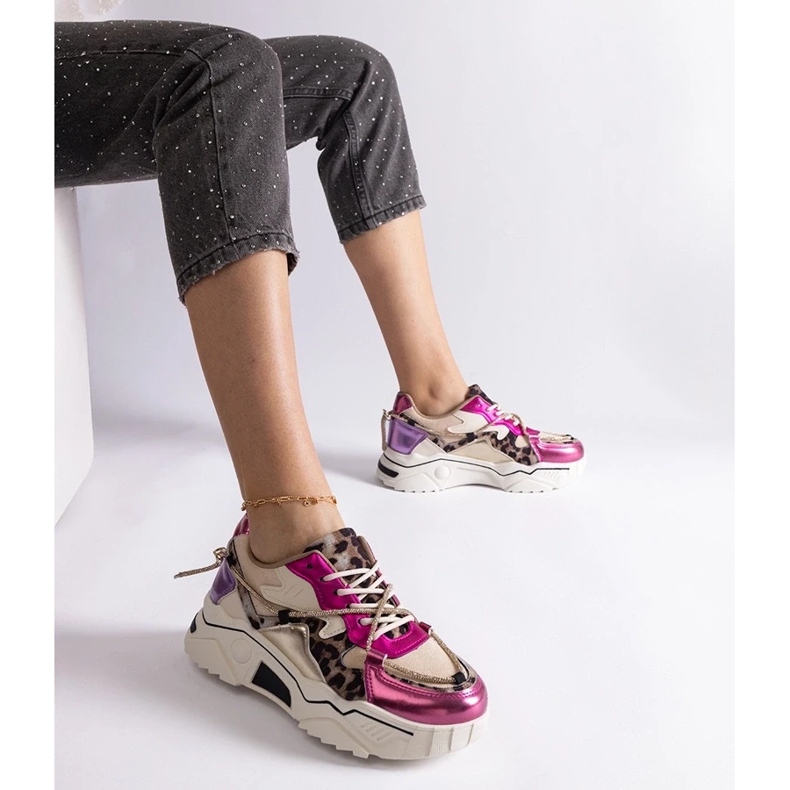 D/CEO Rózsaszín tornacipő cirkon Valdez zsinórral díszítve 1