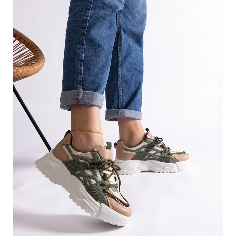 D/CEO Zöld és bézs színű női tornacipő Alva 2