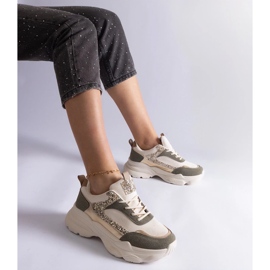 D/CEO Zöld tornacipő csillogó Clorinda betétekkel 1