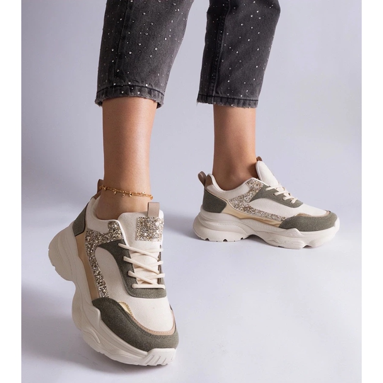 D/CEO Zöld tornacipő csillogó Clorinda betétekkel 2