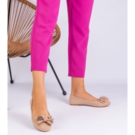 D/CEO Bézs klasszikus balerinák Masol íjjal 2