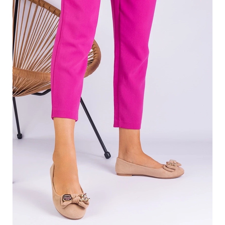 D/CEO Bézs klasszikus balerinák Masol íjjal 2