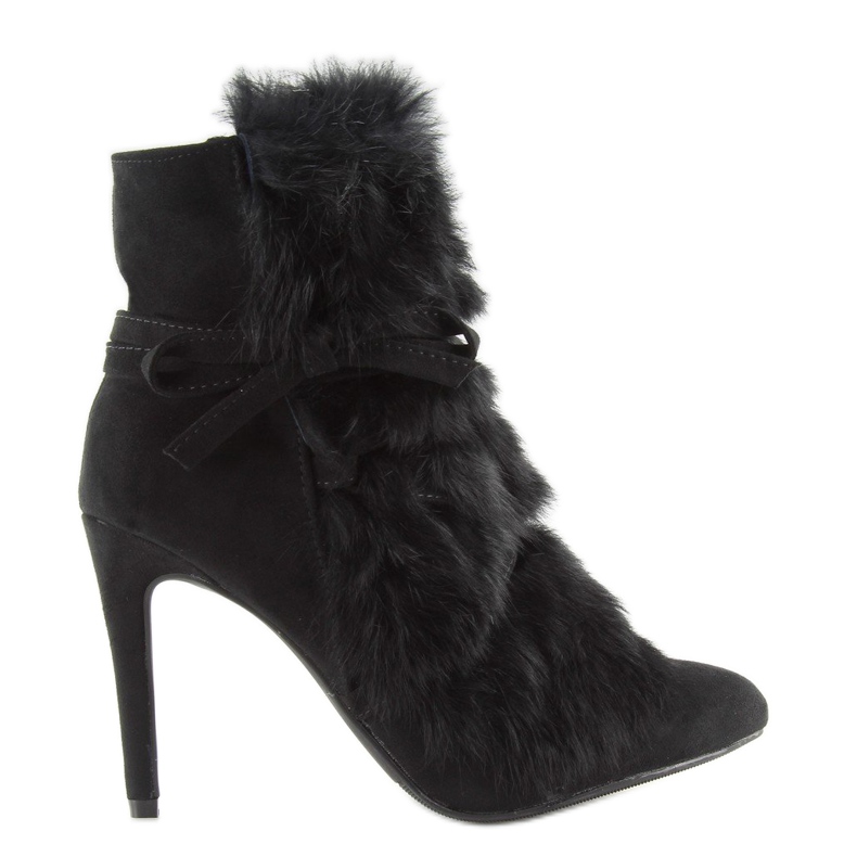 Fekete Magas sarkú csizma bundával fekete 1319 fekete 2