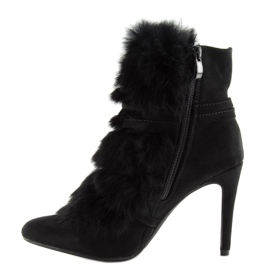 Fekete Magas sarkú csizma bundával fekete 1319 fekete 1