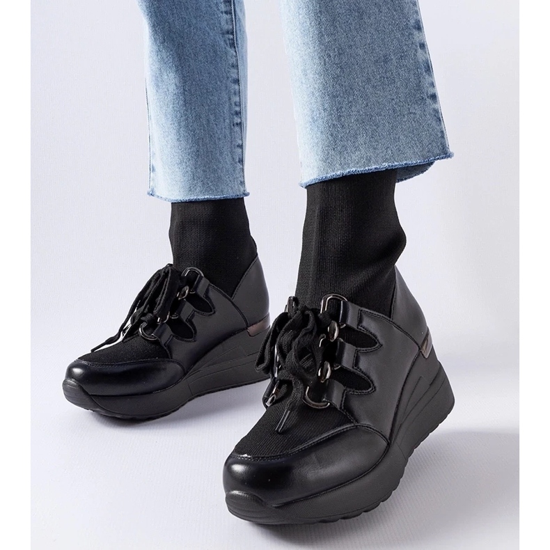 D/CEO Rochon fekete ékes zoknis csizma 1