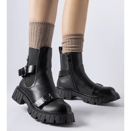 D/CEO Fekete bokacsizma masszív Fontane talppal 1