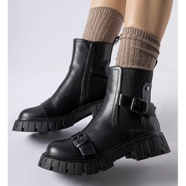 D/CEO Fekete bokacsizma masszív Fontane talppal 2