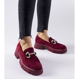 D/CEO Giacomo bordó mokaszinok strasszokkal piros 1