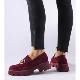 D/CEO Giacomo bordó mokaszinok strasszokkal piros 2