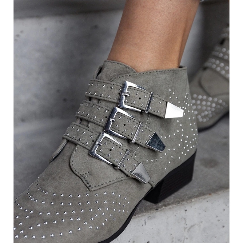 D/CEO Zöld dekoratív alacsony sarkú bokacsizma Forever 2