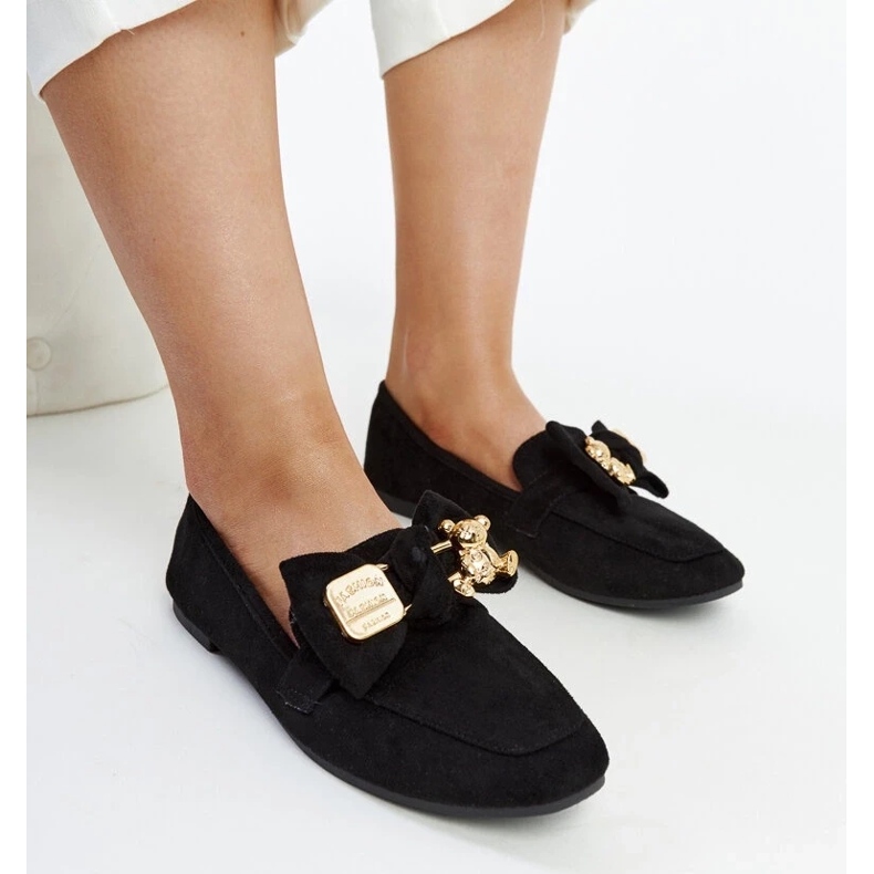 D/CEO Fekete mokaszinok, dekoratív Kibra biztosítótűvel 2