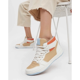 Női cipők veltor fehér/khaki 1