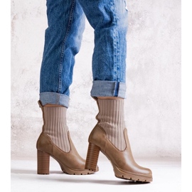 D/CEO Sötétbézs bokacsizma Asera öko bőrből 1