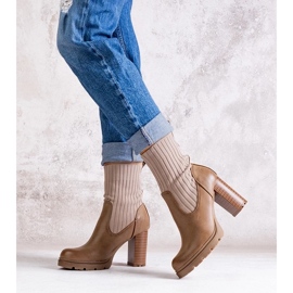 D/CEO Sötétbézs bokacsizma Asera öko bőrből 2