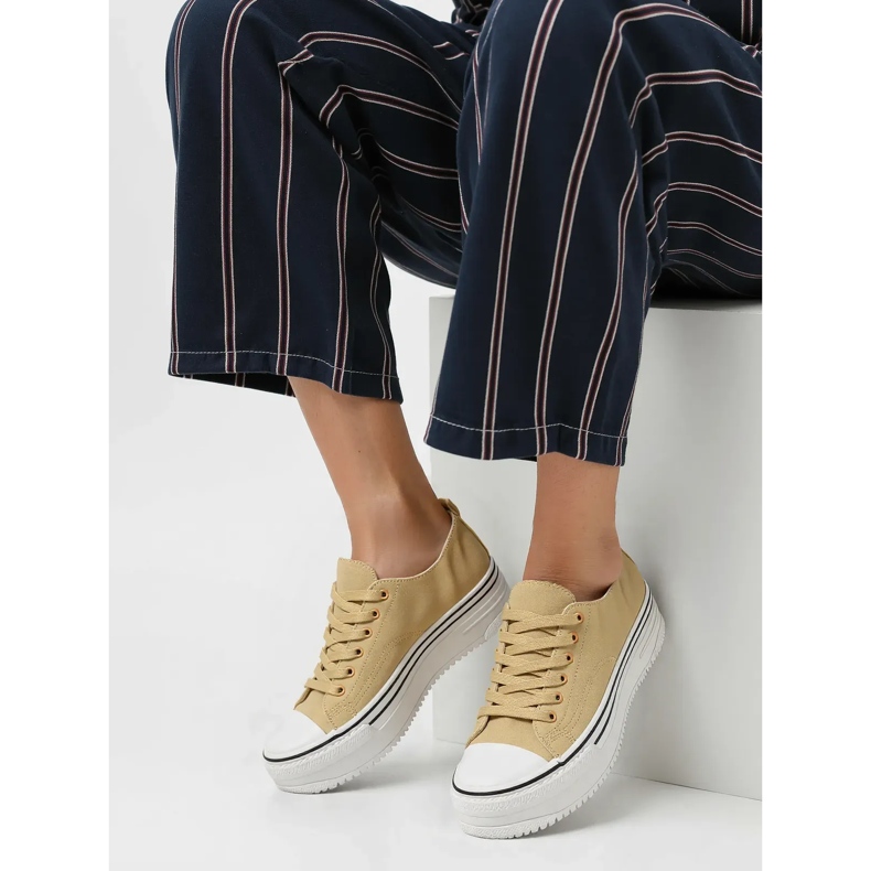 Női Kestor Khaki cipők bézs 2