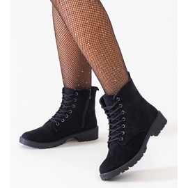 D/CEO Fekete öko-velúr munkás bokacsizma a Barosa platformon 2