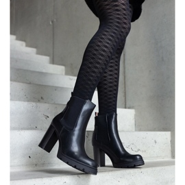 D/CEO Fekete felbújós bokacsizma Motena ökobőrből 2