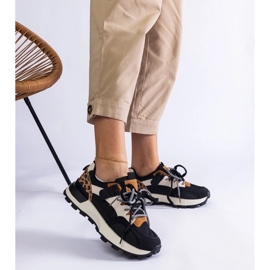 D/CEO Fekete tornacipő Soria állatmotívummal díszítve 2