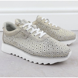 S.Barski Női bőrcipő az OpenWork Platformon Złote S. Barski LR51-927 aranysárga 2 S.Barski Női bőrcipő az OpenWork Platformon Złote S. Barski LR51-927 aranysárga 2