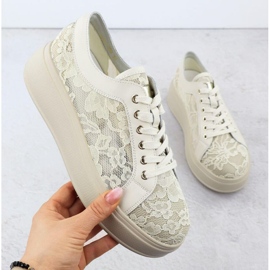 S.Barski Cipő a platformon S. Barski Hy51-059 bézs 1