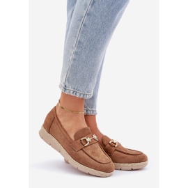 Nyílt munkás cipők arany részletekkel és jute barna zsinórral 1