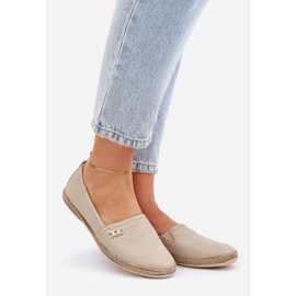Elegáns bőr espadrilles női Zazoo 10177 bézs 1