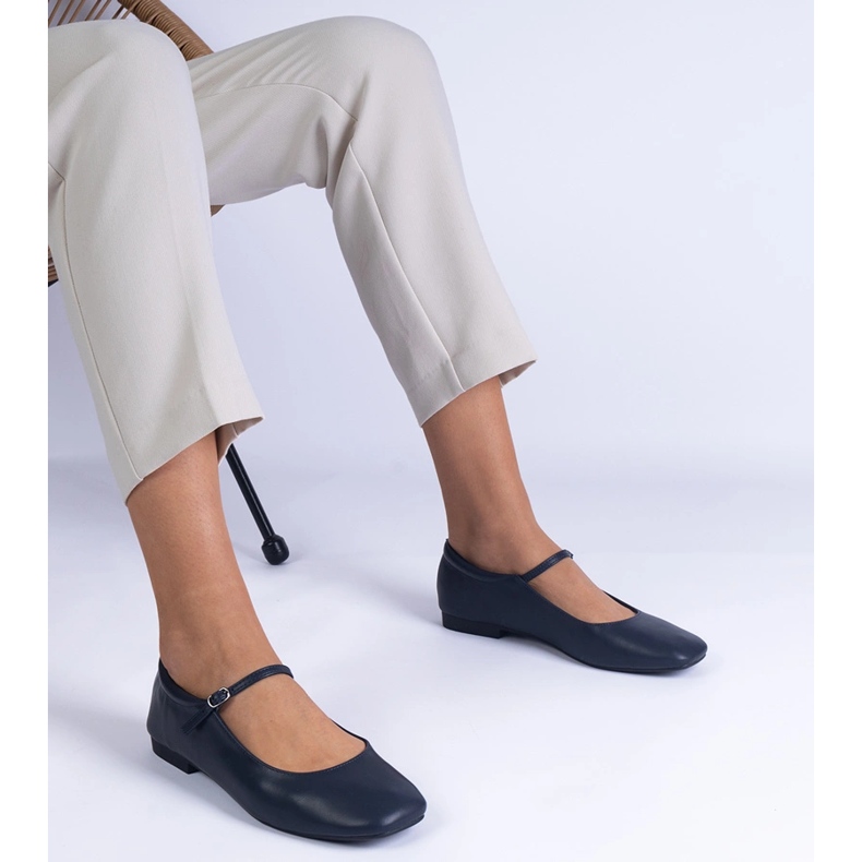 Navy Classic Eco -Leather Ballerinas kék 1