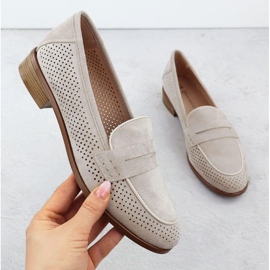 OpenWork Suede Shoes Lords Potocki Sz12585 Bézs 1